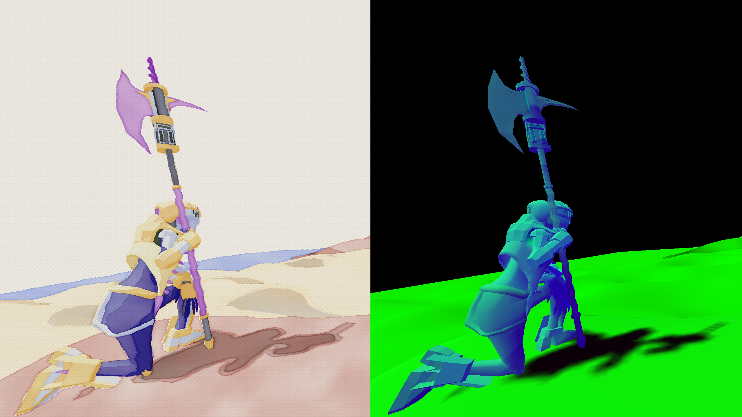 PG Buffer Example using my Watercolor Shader